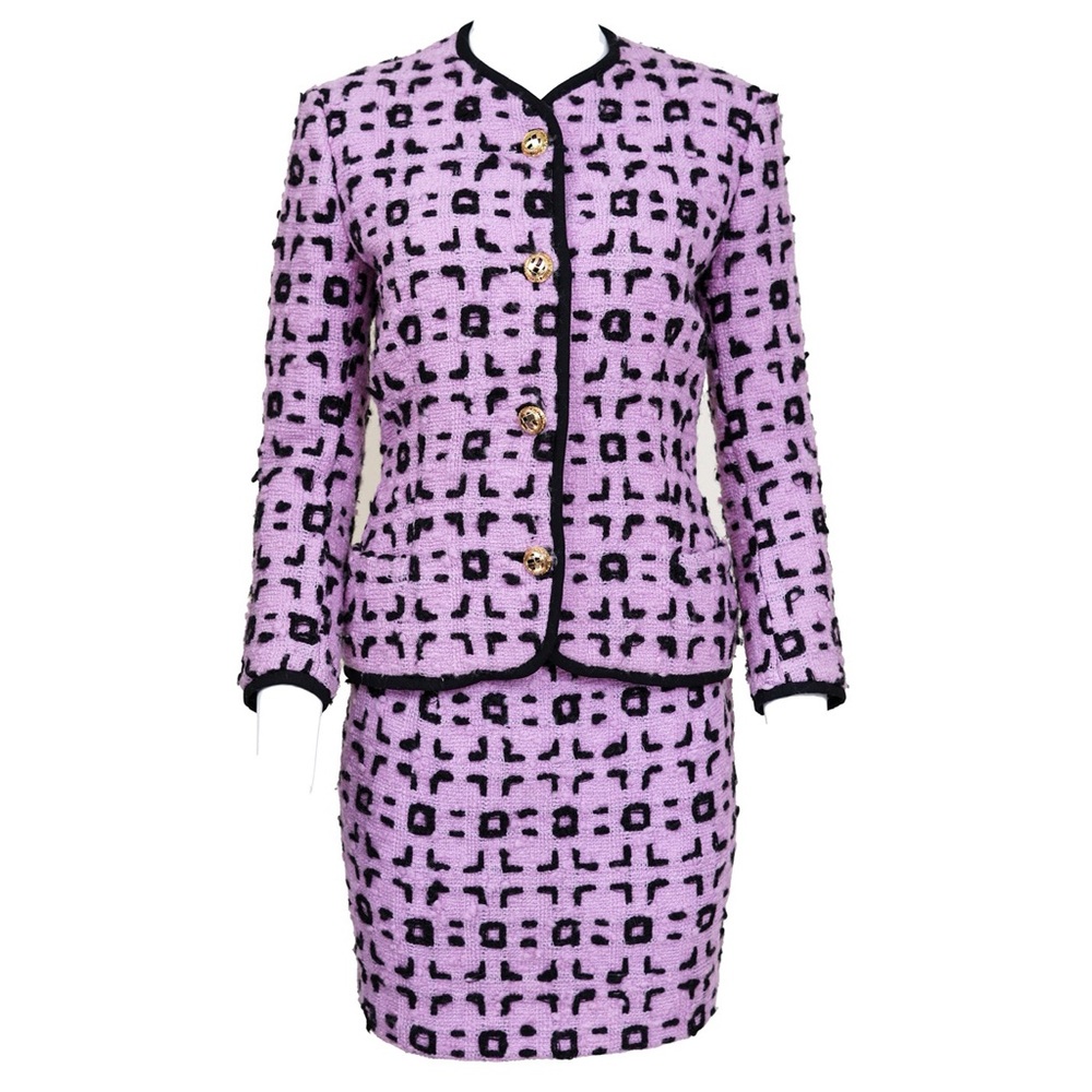 Gianni Versace Atelier Purple Boucle Wool Two-Piece Suit